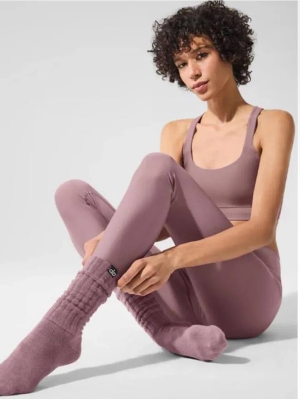 ALO Yoga Smoky Quartz Unisex Scrunch Sock